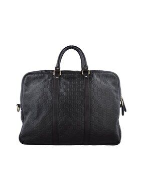 Gucci Guccissima Briefcase Black Leather